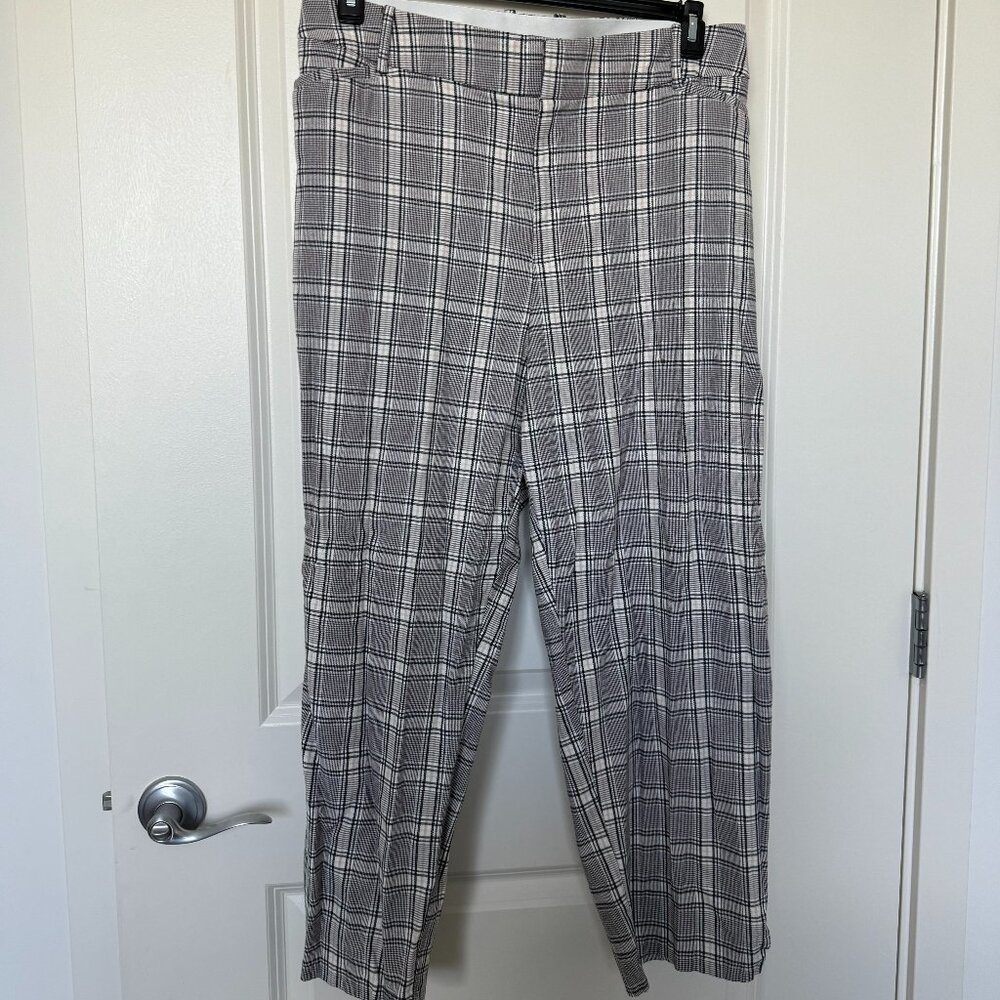 Ava & Viv Gray Plaid Stretch Work Trousers – Size 22 – Mid-Rise